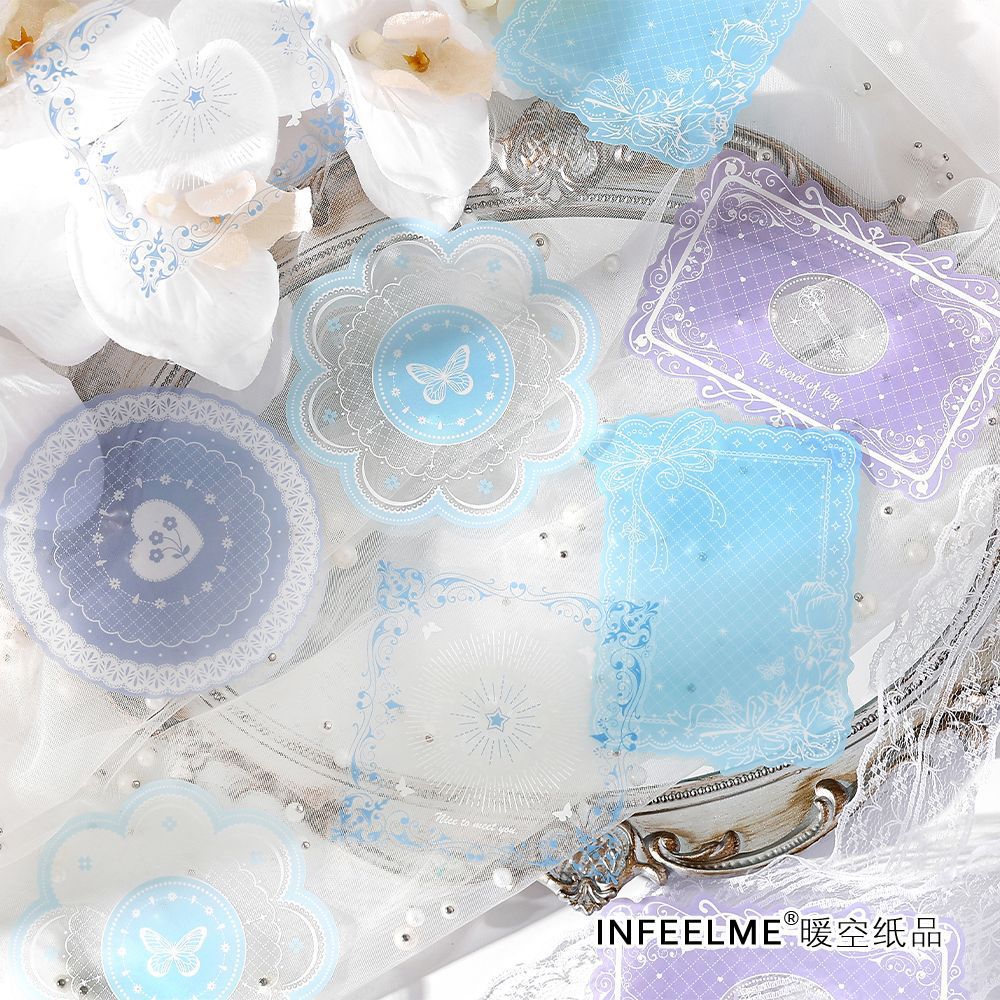 Lace Small Card Series – PET Sticker Bag, 10 Pcs - ViktaShop