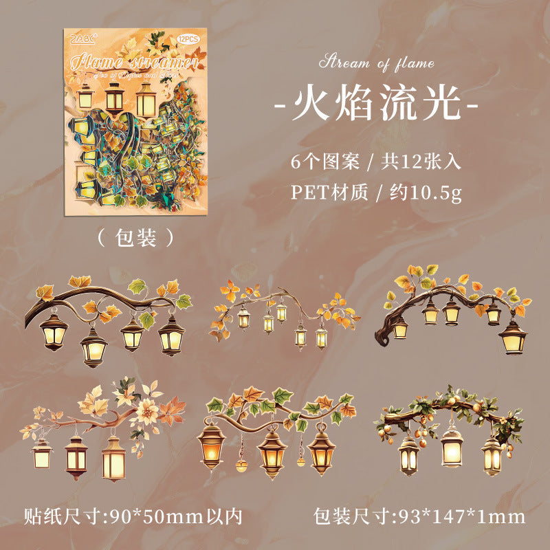 Waterproof PET Laser Stickers – Lamp & Starfish Retro Series, 6 Options - ViktaShop