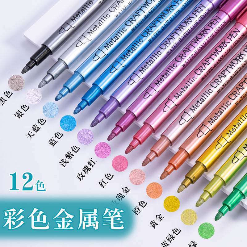 Color Metal Pen Set - Hard Tip Art Marker - ViktaShop
