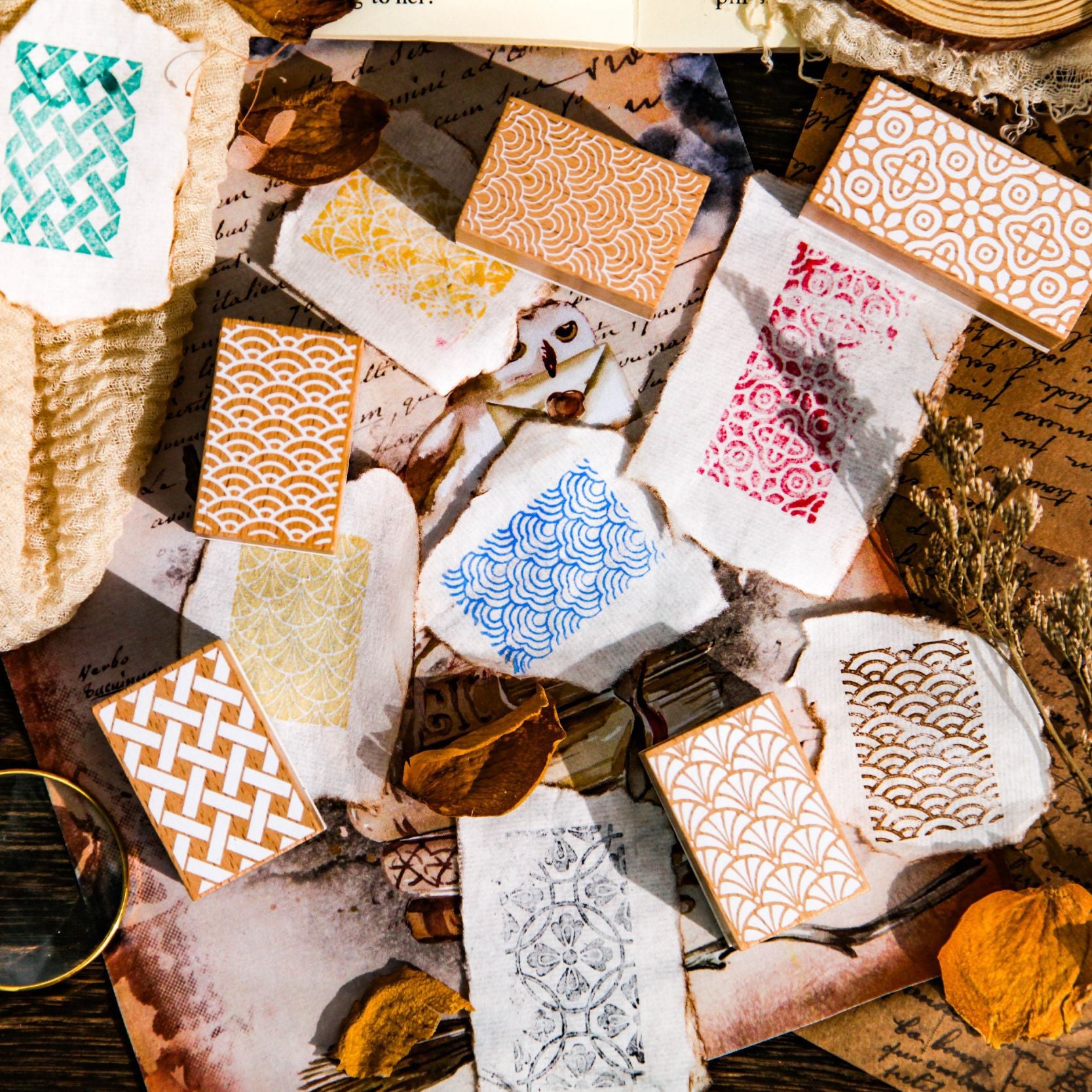 Wooden Stamp – Lace & Flower Pattern, 6 Options - ViktaShop