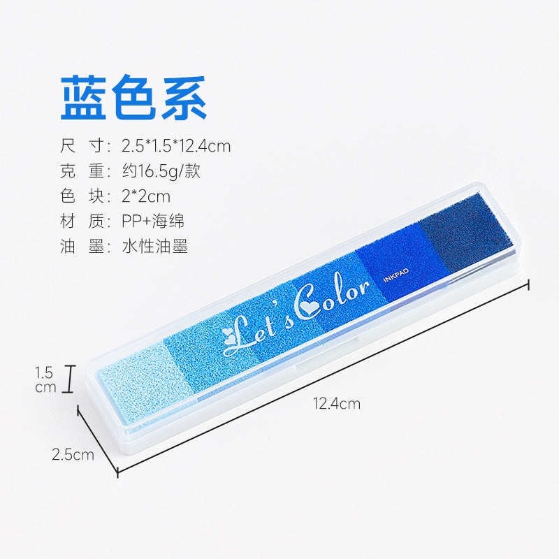 Long Strip Gradient Candy Color Ink Pad – 10 Small Pads DIY Multi-Color Printing - ViktaShop