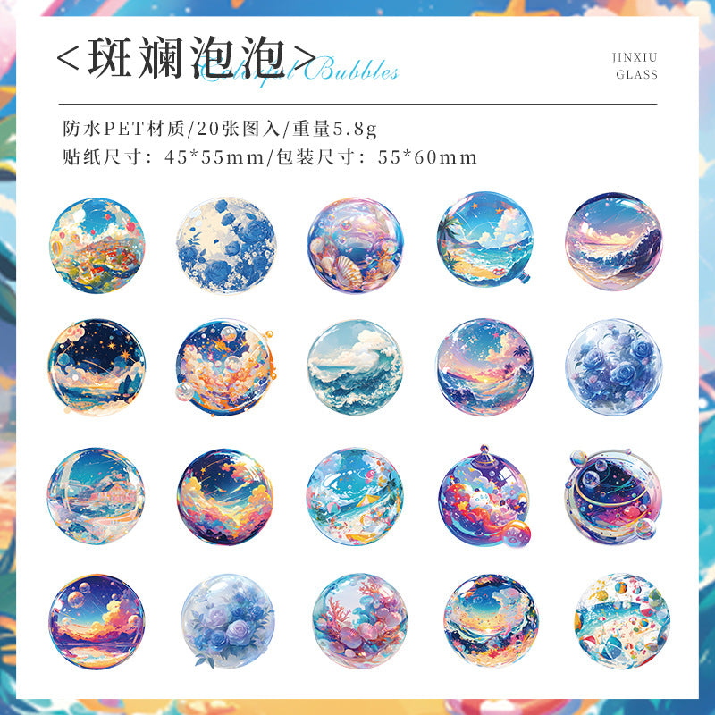 PET Sticker Pack – Splendid Coloured Glaze Series, 6 Options - ViktaShop