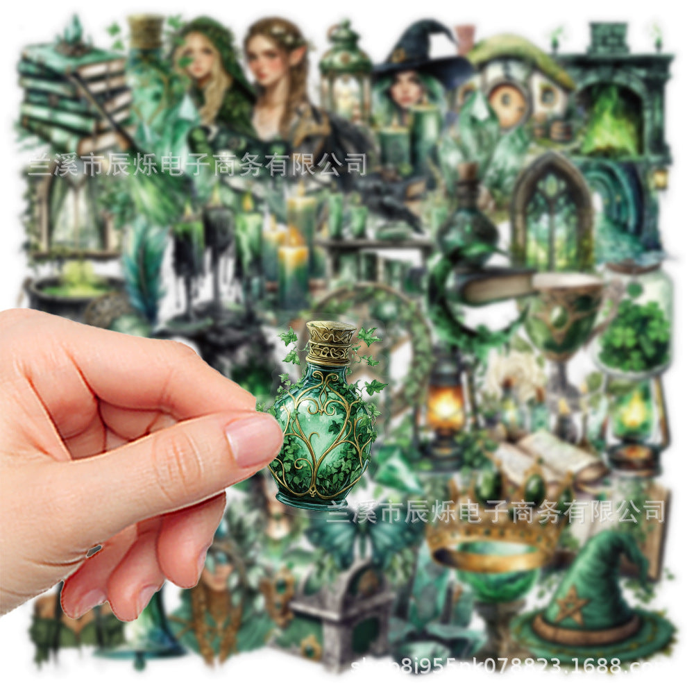 Forest Witch Stickers – Decorative Stickers, 50 Pcs - ViktaShop