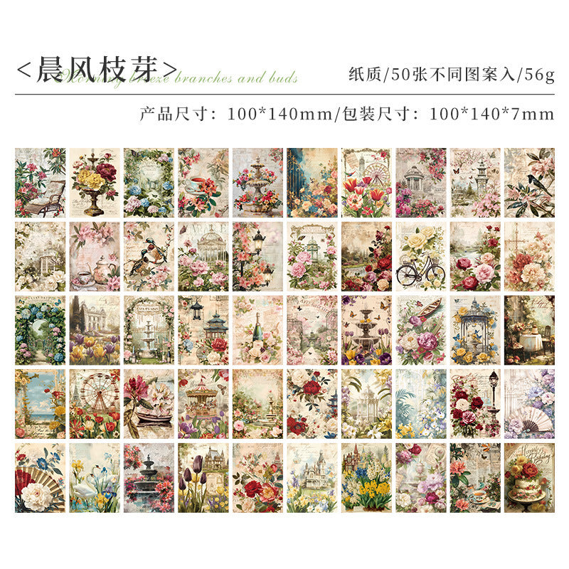 Retro Material Paper - Non-Sticky Collage Sheets - ViktaShop