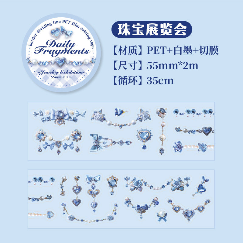 Fragments Daily Series – Border Split Line PET Tape, Retro Bow Design, 2m - ViktaShop