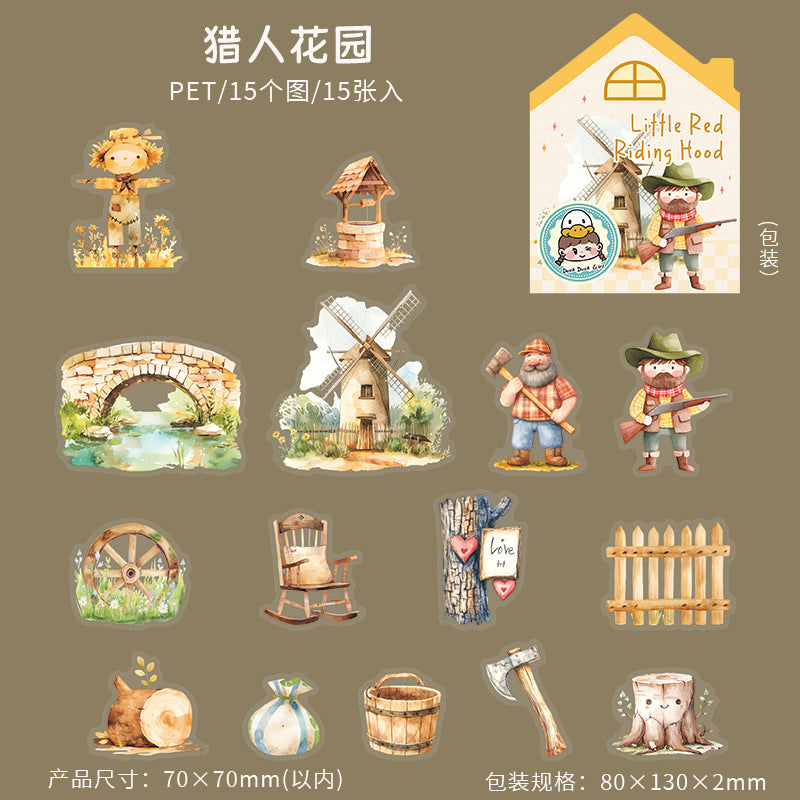 Little Red Riding Hood Series PET Stickers, 6 Options - ViktaShop