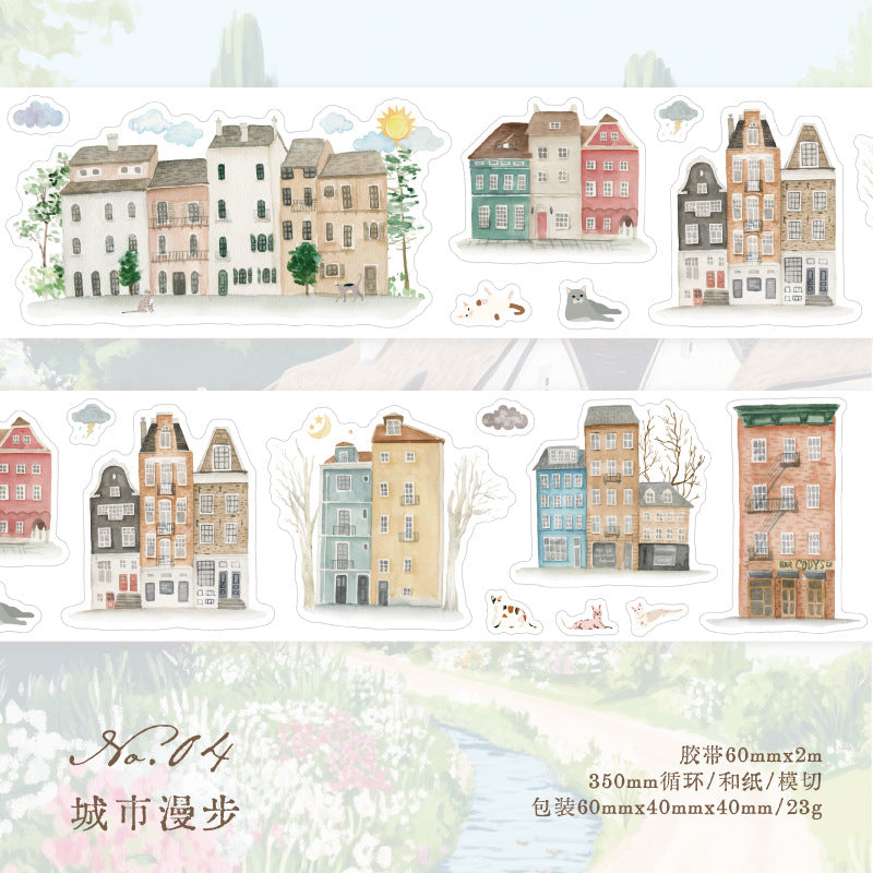 Twilight Slow Crossing Spring Light Series Washi Tape, 4 Options - ViktaShop