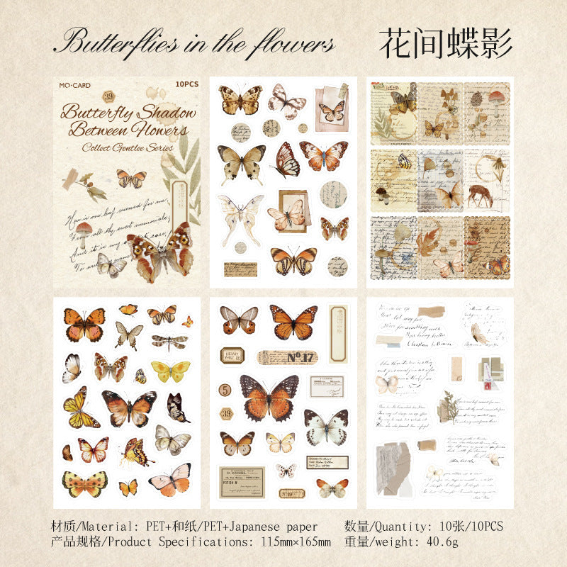 Romantic Art Handbook Decorative Stickers, 10 Pcs - ViktaShop