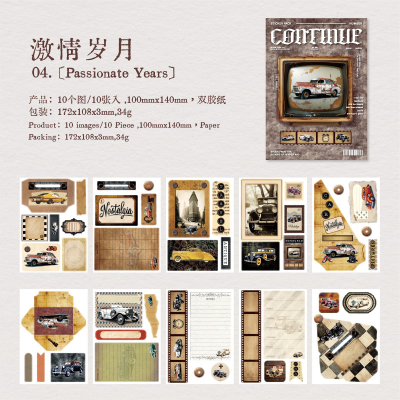 American Retro Die-Cut Stickers, 6 Options - ViktaShop