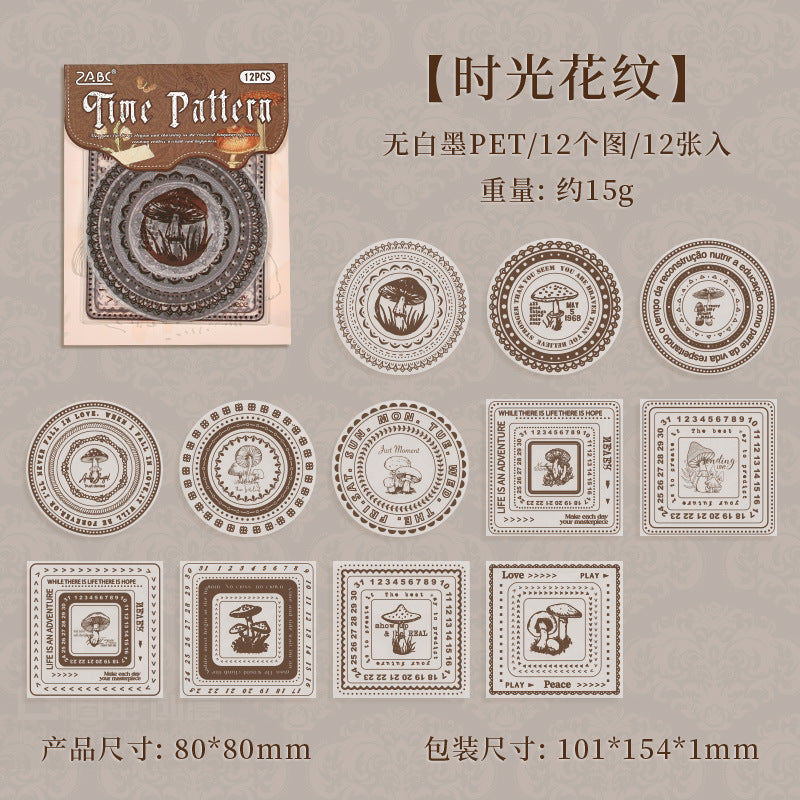 Transparent PET Sticker Set - DIY Diary Decoration, Retro Lace Design, 6 Options - ViktaShop