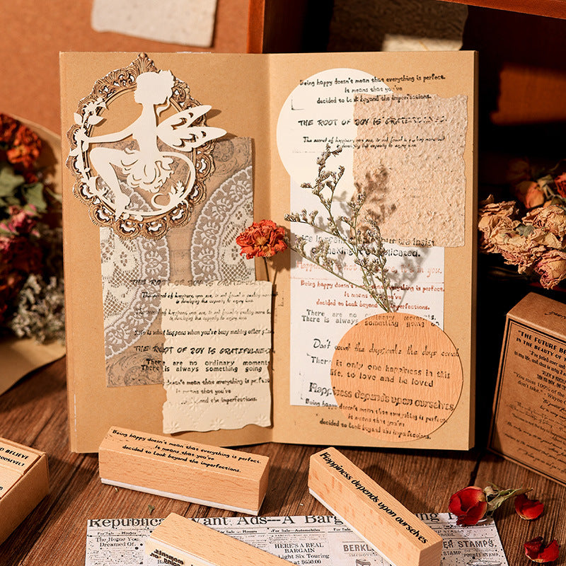 Wise Language Wooden Stamp – English Letter Script, 2 Options - ViktaShop