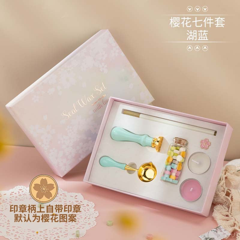 Cherry Blossom Fire Paint Seal Set – Complete Wax Seal Kit for Invitations & DIY - ViktaShop
