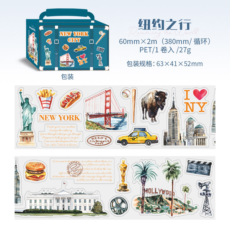 Roaming the World PET Tape – City Travel Series, 2m - ViktaShop