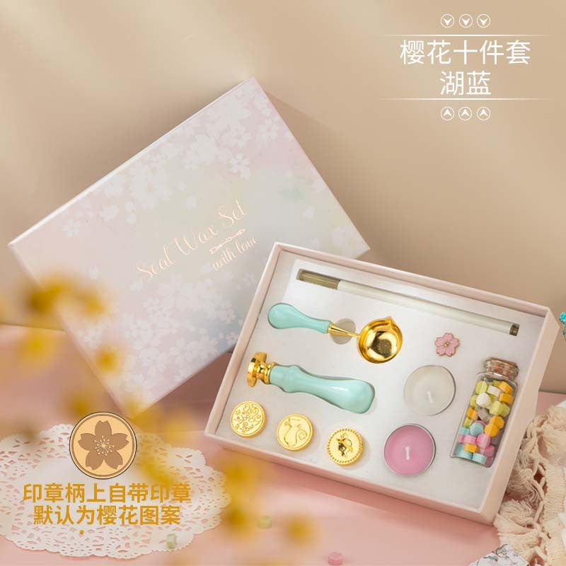 Cherry Blossom Fire Paint Seal Set – Complete Wax Seal Kit for Invitations & DIY - ViktaShop