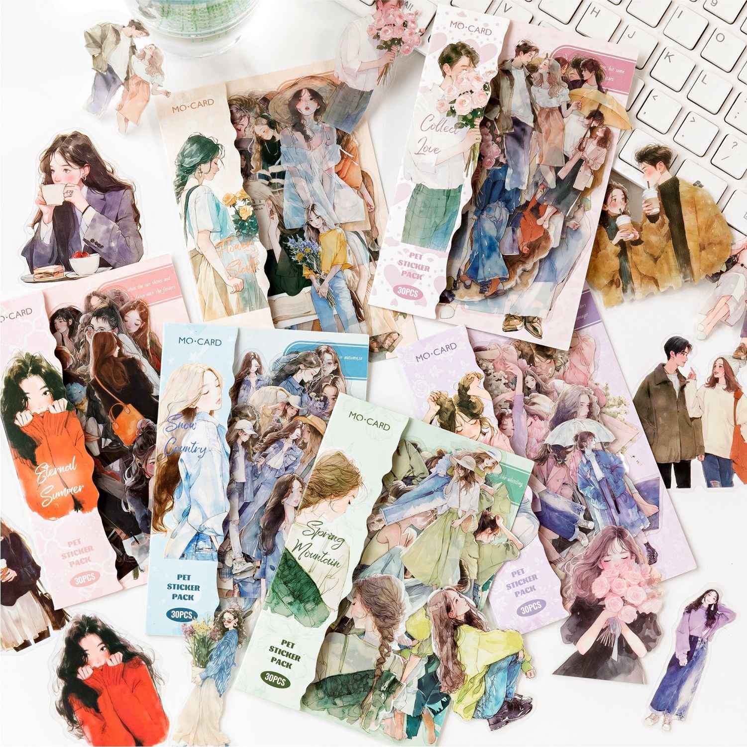 Happy Girl Series PET Stickers
