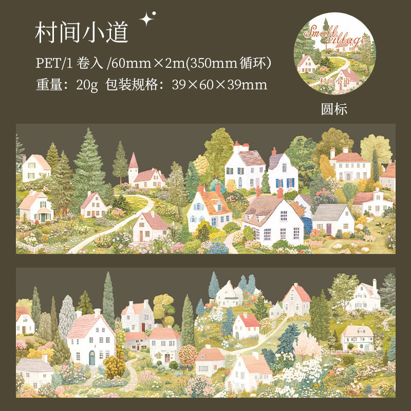 Small Village Washi Tape – Beautiful Day Series, Landscape Theme, 2m - ViktaShop