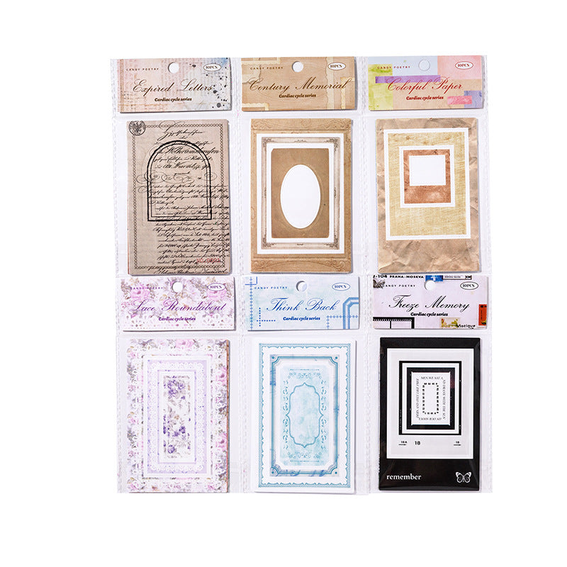 Heart Cycle Series, Retro Border Material for DIY Decoration, 6 Options - ViktaShop