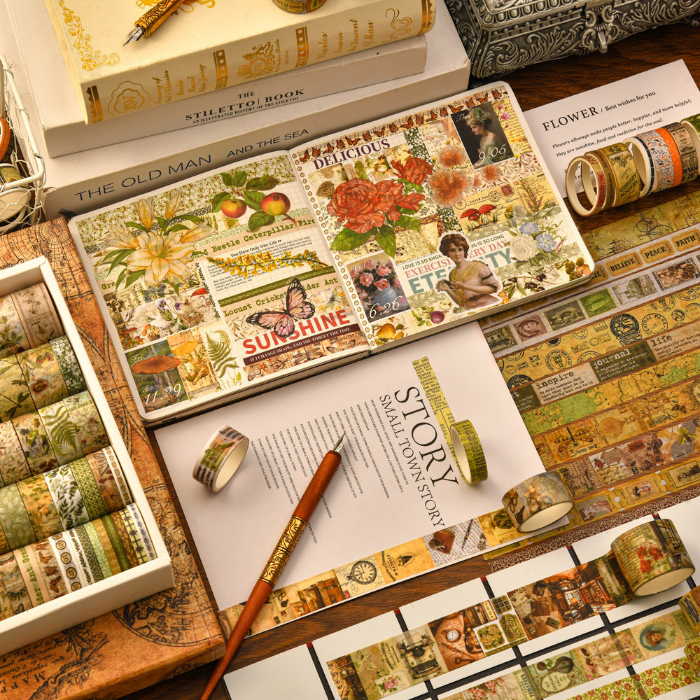 Vintage Watercolor Washi Tape Set, 7 Options - ViktaShop