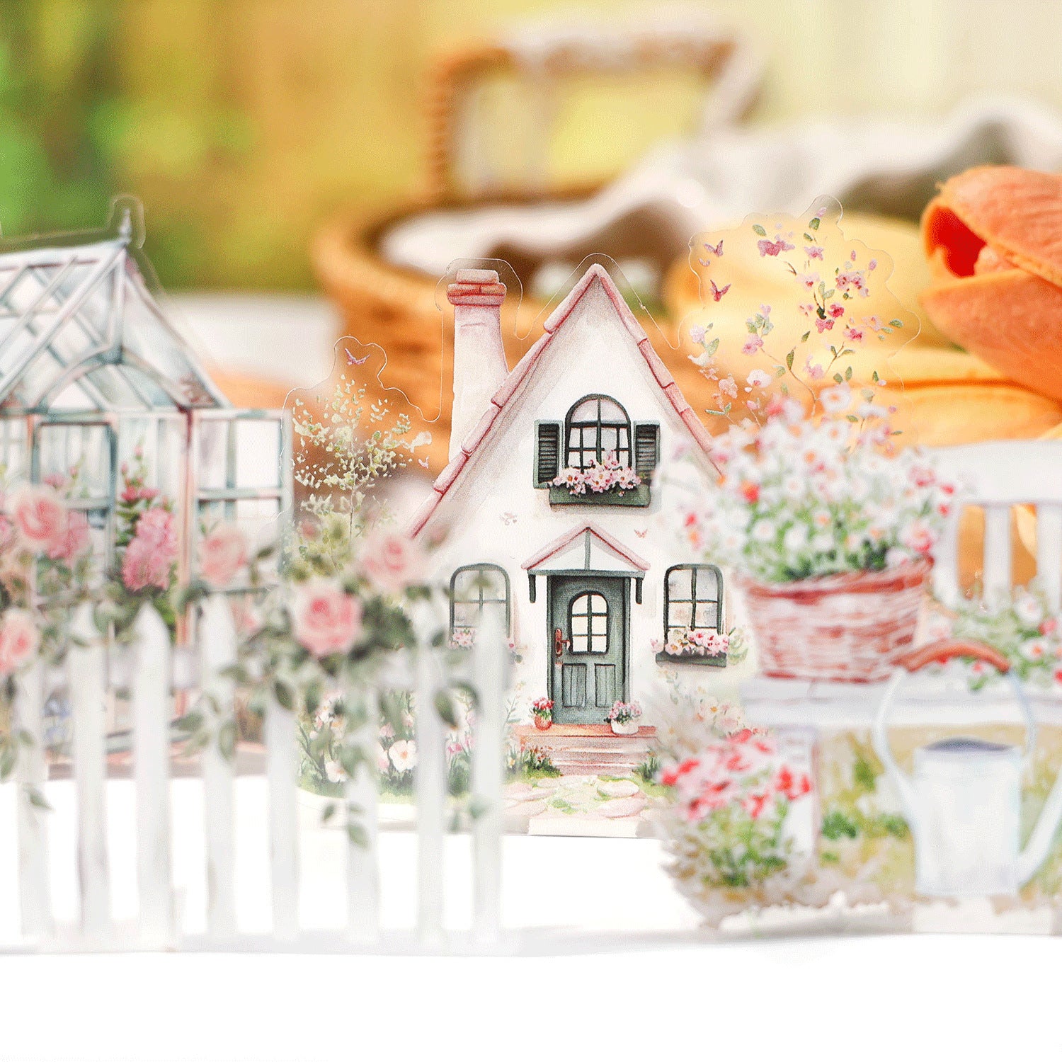 Flower Season Romance PET Stickers - Manor Life Series, 6 Pcs - ViktaShop