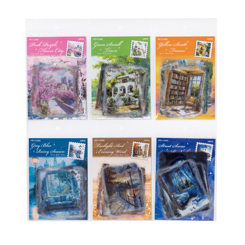 Street Stroll PET Landscaping Stickers, 15 Pcs - ViktaShop