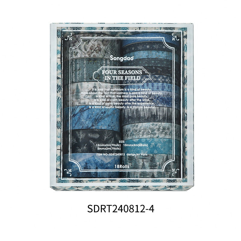 Four Seasons Series – Flower Elements Paper Tape Set, 18 Rolls - ViktaShop