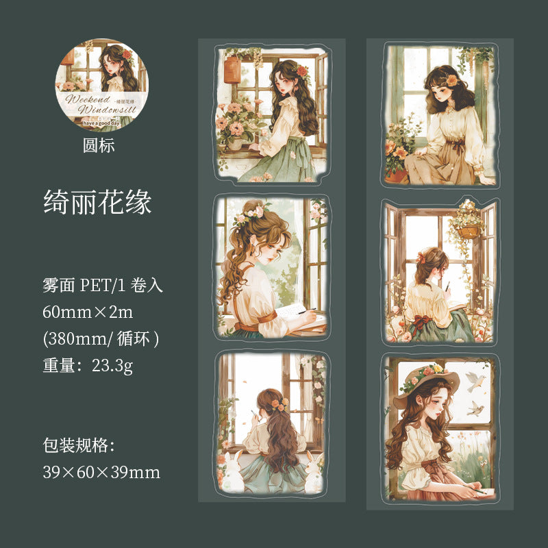 PET Tape Weekend Windowsill Series Girls, 2m - ViktaShop
