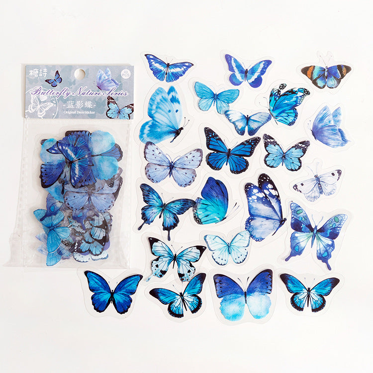 Vintage Butterfly PET Stickers, 40 Pcs - ViktaShop