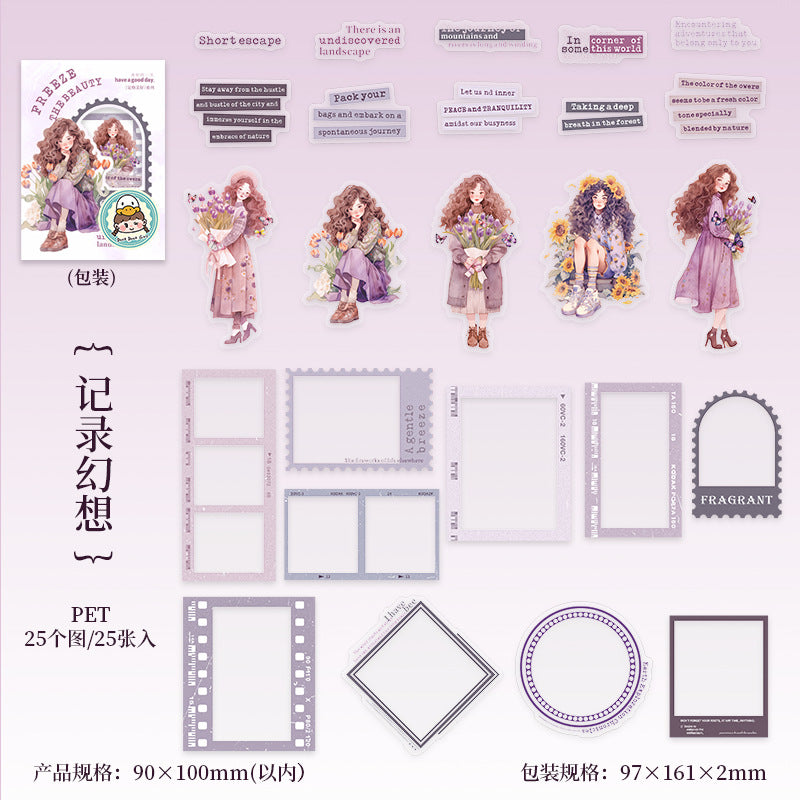 Sticker Bag – Freeze Frame Beautiful Series Retro Character Border, 6 Options - ViktaShop