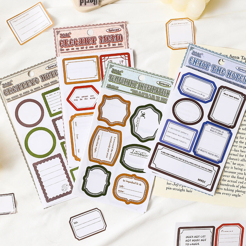 Pegatinas troqueladas con borde retro transfronterizo