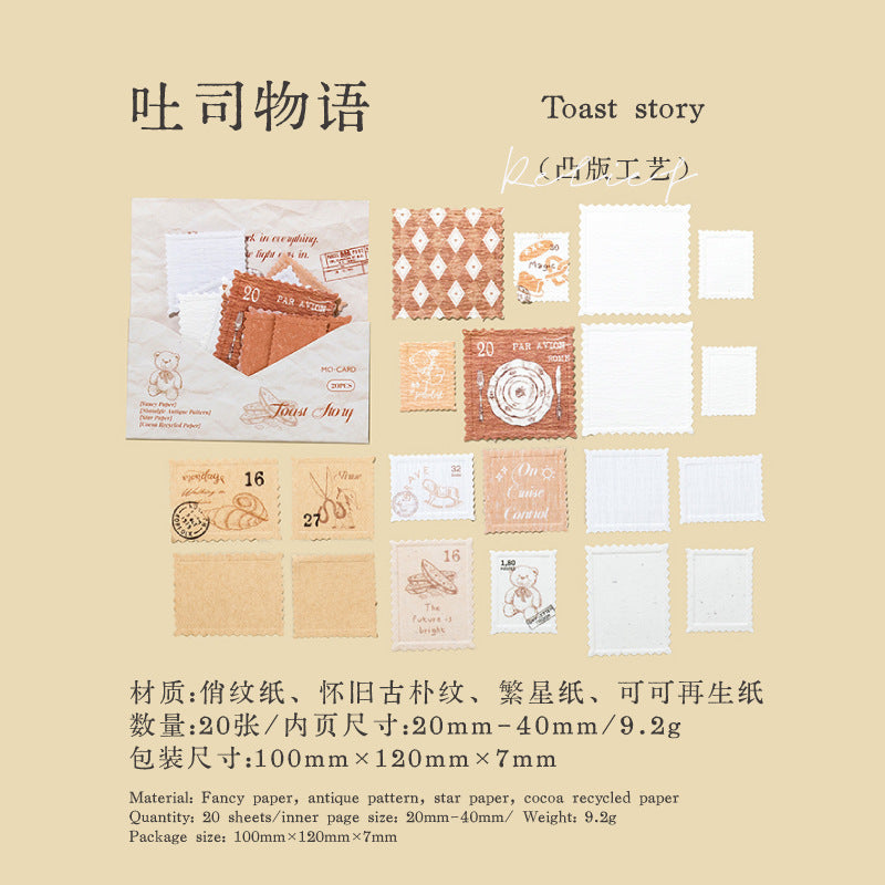Vintage Postage Stamp Stickers – Floral, 20 pcs - ViktaShop