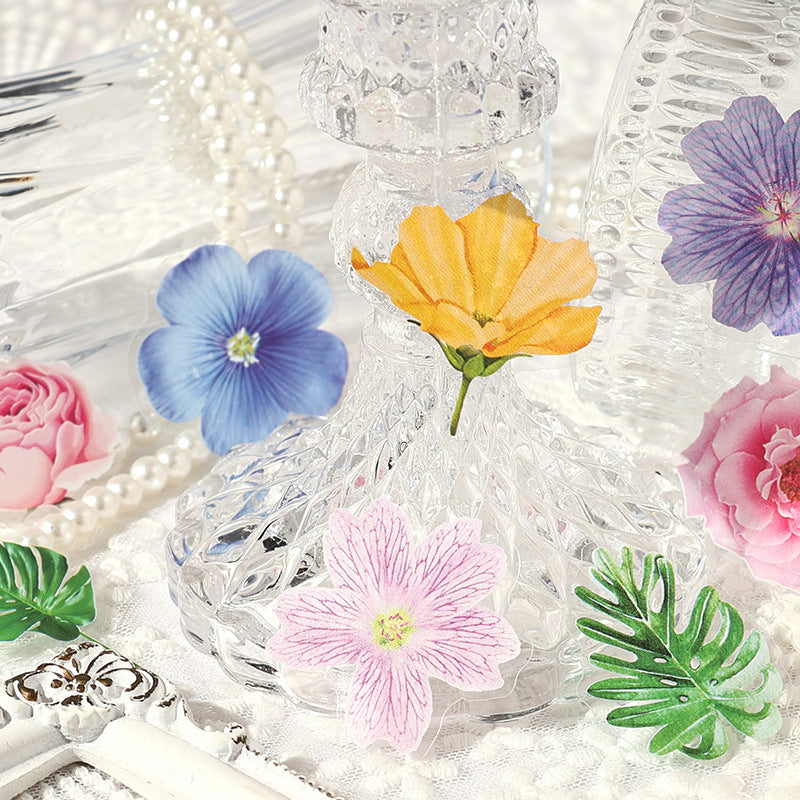 Leisurely Flower Language - PET Sticker Pack, 60 Pcs - ViktaShop