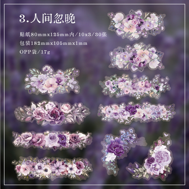 Twilight PET Flower Sticker Bag – Floral Theme, 8 Options - ViktaShop