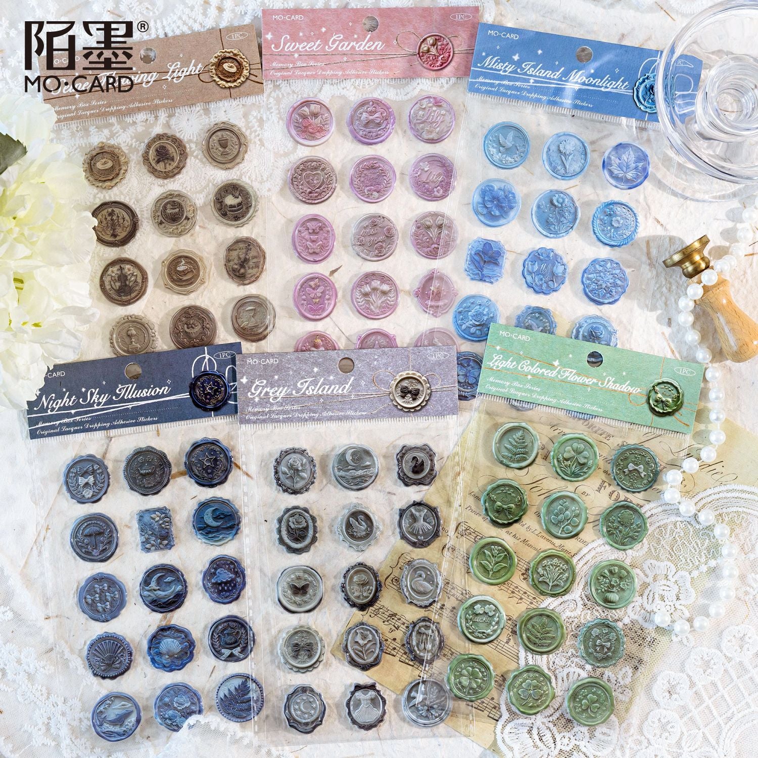 Memory Box Series Paint Glue Stickers, Retro Hand Account, 6 Options - ViktaShop