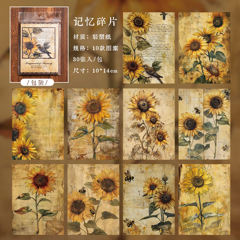 Sunset Forest Collage Decoration Material Paper, 10 Pcs - ViktaShop