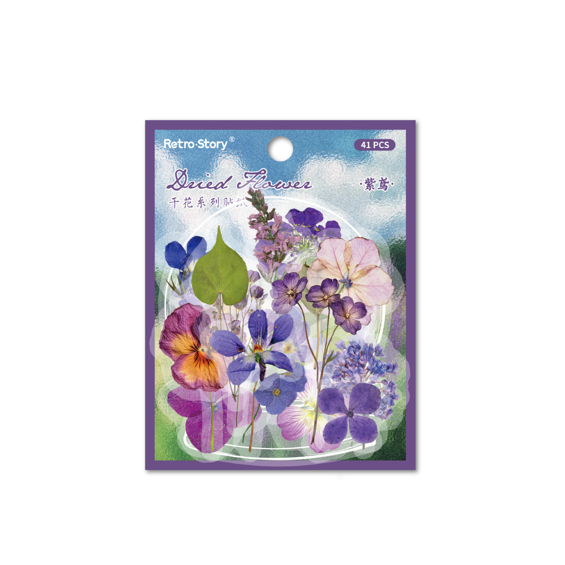 Dried Flower PET Sticker, 6 Options - ViktaShop