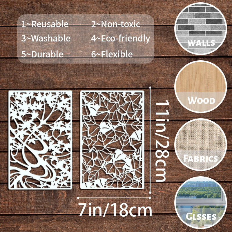 Texture Stencil Set – Coral Flower Theme, 8 Pcs - ViktaShop