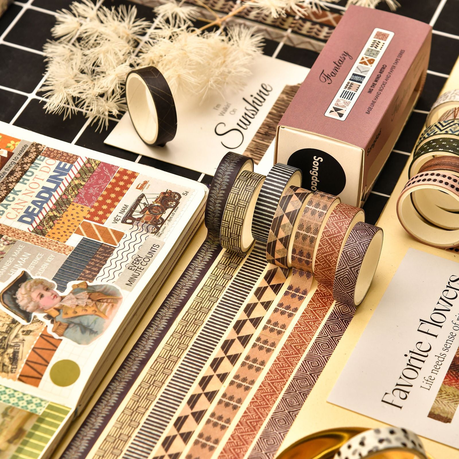 Fantasy Series & Paper Tape Suit, Retro Style, 10 Rolls - ViktaShop