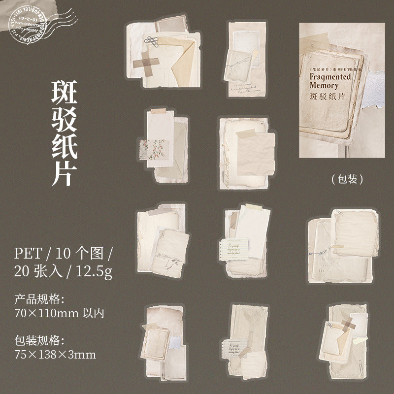 Notes Fragments Series – PET Sticker Pack, 20 Pcs - ViktaShop