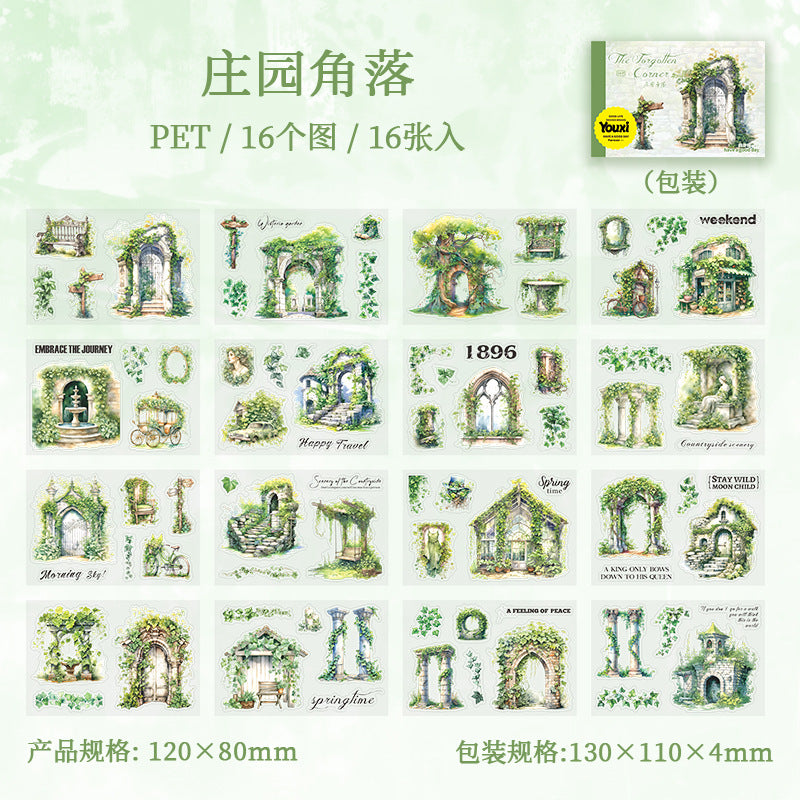 Forgotten Corner Series Vine Sticker Book, 4 Options - ViktaShop