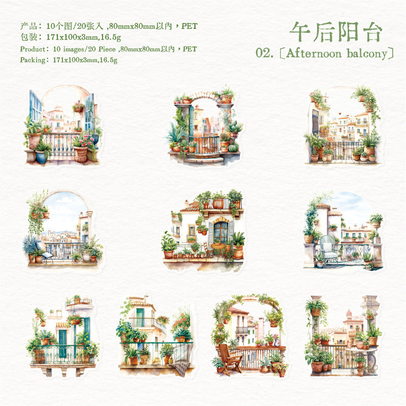 PET Sticker Pack - Daily Life Scenes, 20 Pcs - ViktaShop