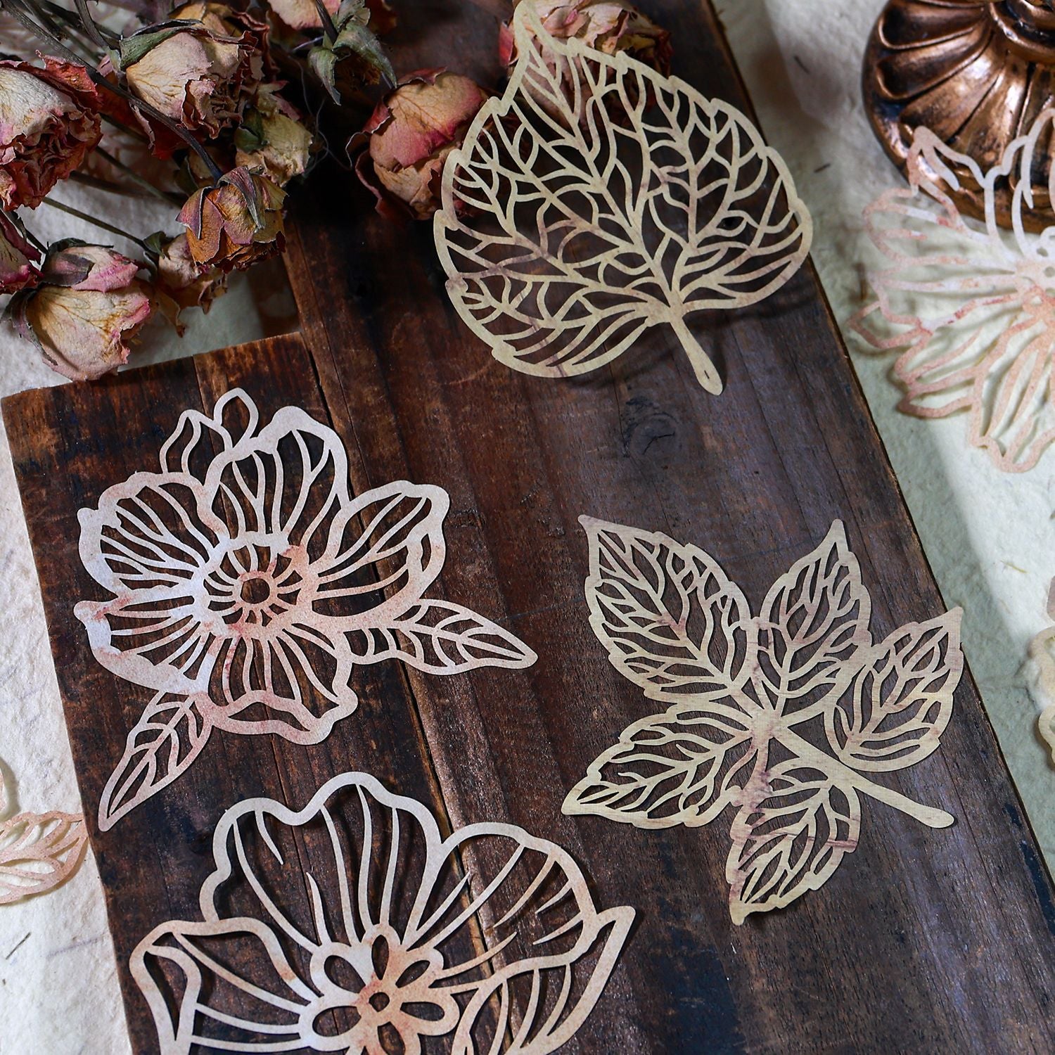 Country Poetry Material Paper - Retro Lace Series, 10 Pcs - ViktaShop