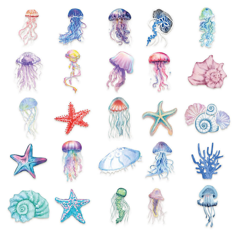 Tropical Fish Stickers – Decorative Stickers, 50 Pcs - ViktaShop