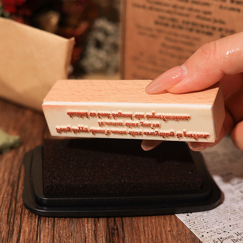 Wise Language Wooden Stamp – English Letter Script, 2 Options - ViktaShop