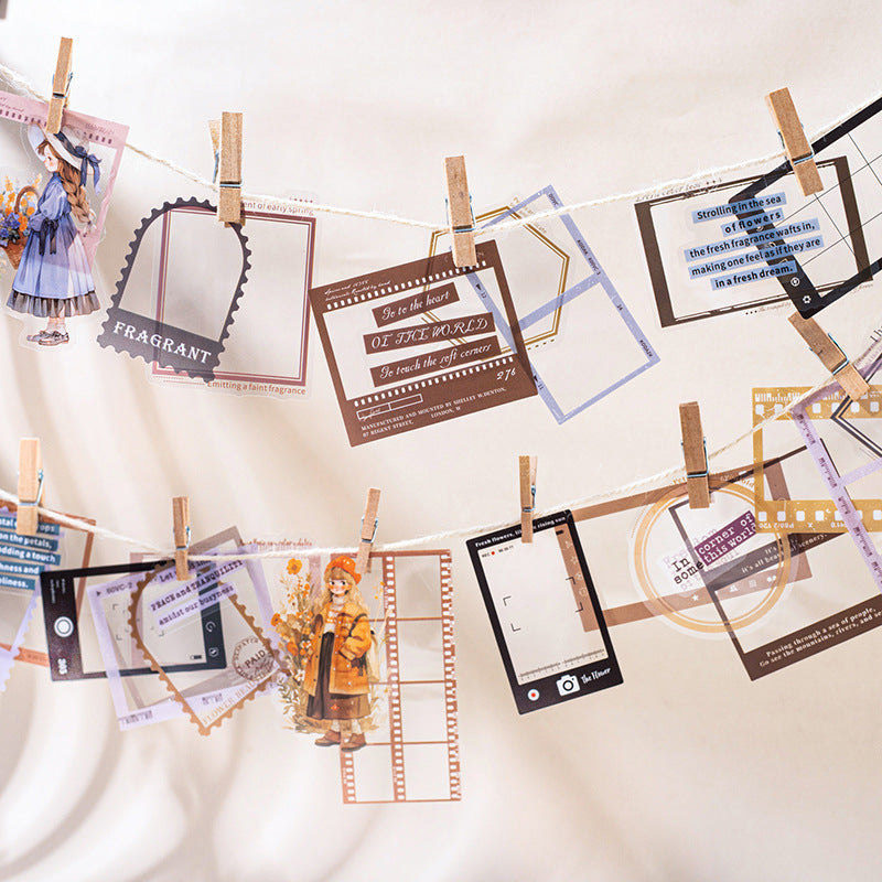 Sticker Bag – Freeze Frame Beautiful Series Retro Character Border, 6 Options - ViktaShop