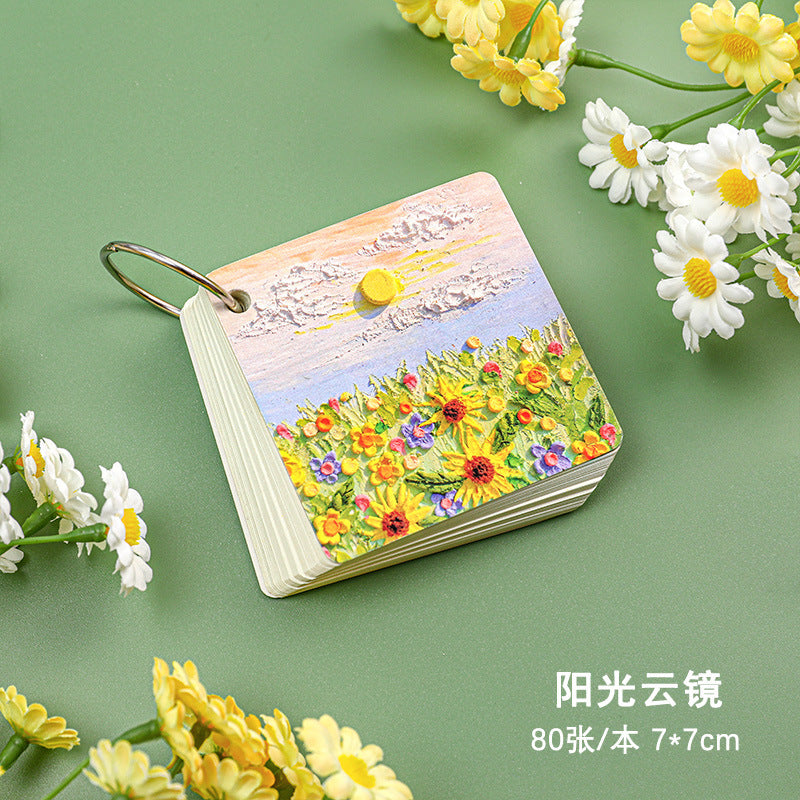 Oil Painting Scenery Loose-Leaf Notepad with Iron Ring, 4 Options - ViktaShop