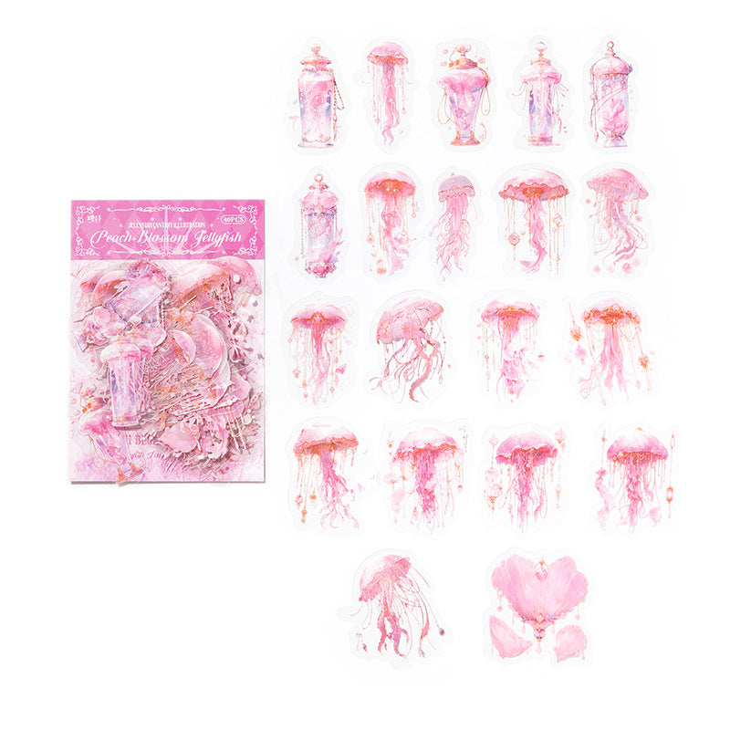 Jellyfish Fantasy Series PET Stickers, 40 Pcs - ViktaShop