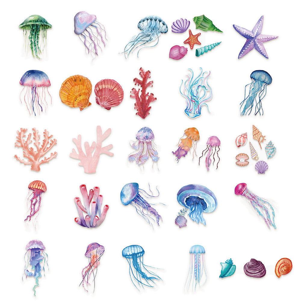 Tropical Fish Stickers – Decorative Stickers, 50 Pcs - ViktaShop