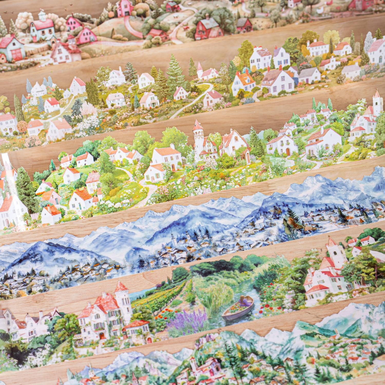 Small Village Washi Tape – Beautiful Day Series, Landscape Theme, 2m - ViktaShop