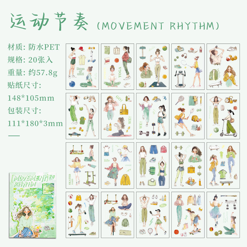 Chasing Ordinary Die-cut PET Stickers, 20 Pcs - ViktaShop