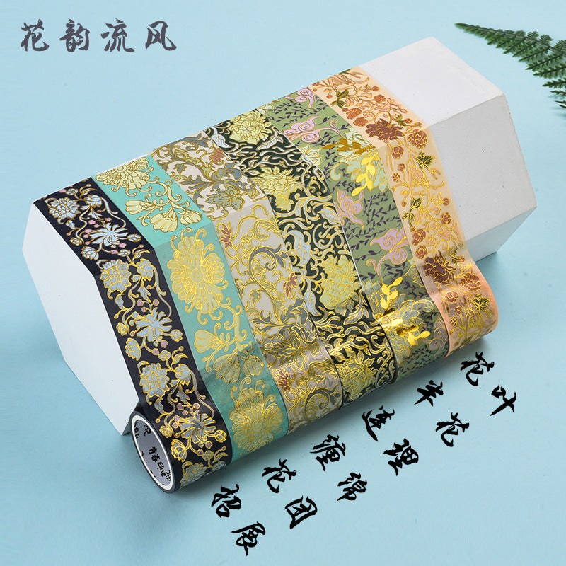 Ancient Style Flowers Bronzing Hand Tape, 3m - ViktaShop